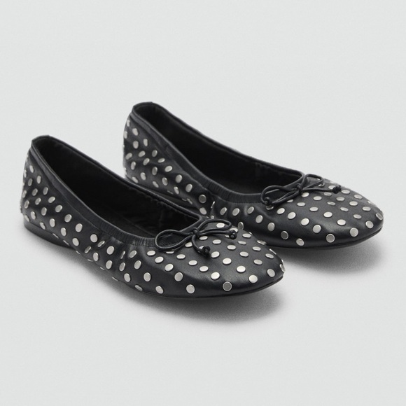 Mango Shoes - Mango MNG Studded Ballet Flats in Black Euro 38 US 7.5 New